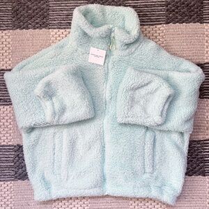 American Eagle Cropped Mint Green Like a Hug Sherpa New With Tags Oversized XS